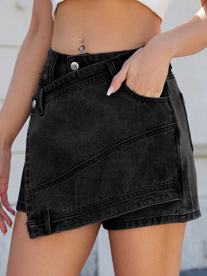 Asymmetrical Jean Skort