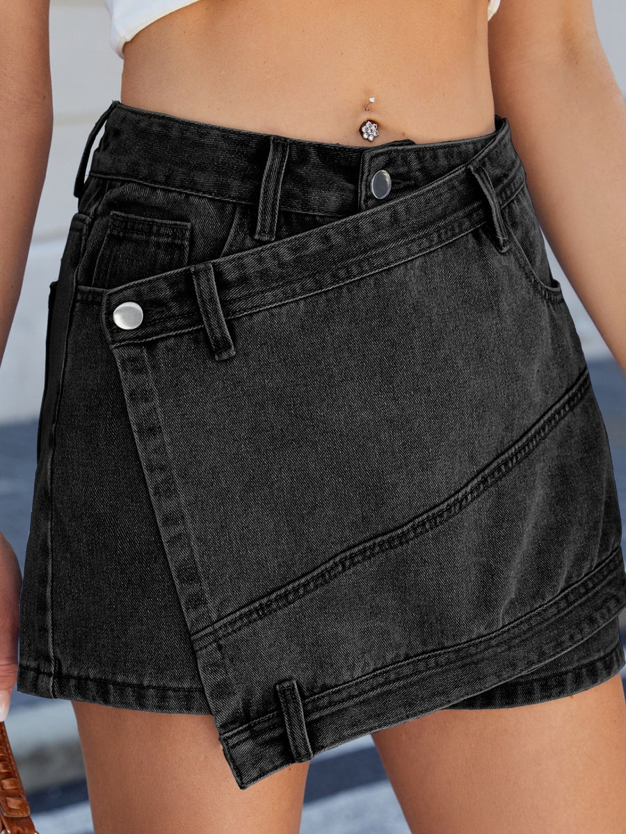 Asymmetrical Jean Skort